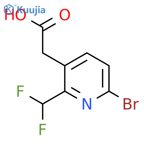 6-Bromo-2-(difluoromethyl)pyridine-3-acetic acid structure