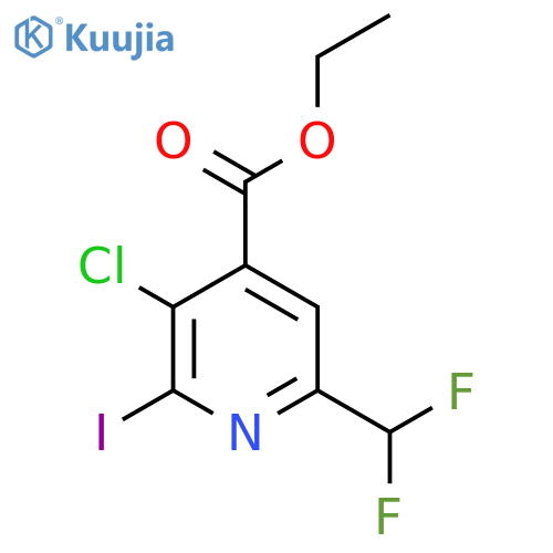Ethyl 3-chloro-6-(difluoromethyl)-2-iodopyridine-4-carboxylate structure