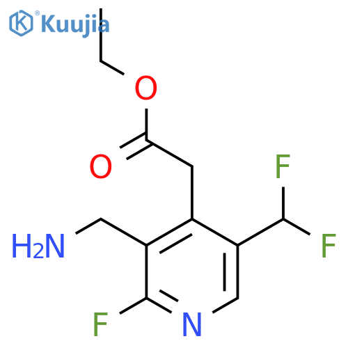 Ethyl 3-(aminomethyl)-5-(difluoromethyl)-2-fluoropyridine-4-acetate structure