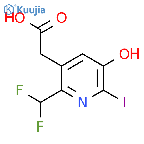 2-(Difluoromethyl)-5-hydroxy-6-iodopyridine-3-acetic acid structure