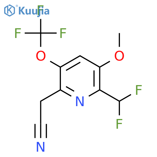 2-(Difluoromethyl)-3-methoxy-5-(trifluoromethoxy)pyridine-6-acetonitrile structure