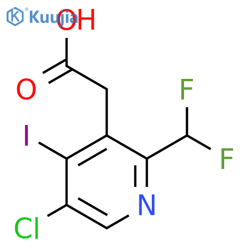 5-Chloro-2-(difluoromethyl)-4-iodopyridine-3-acetic acid structure