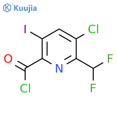 3-Chloro-2-(difluoromethyl)-5-iodopyridine-6-carbonyl chloride structure