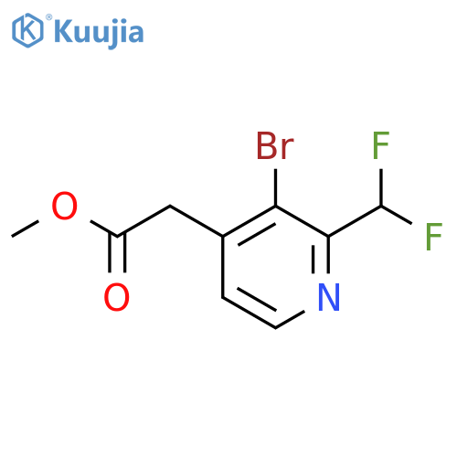 Methyl 3-bromo-2-(difluoromethyl)pyridine-4-acetate structure