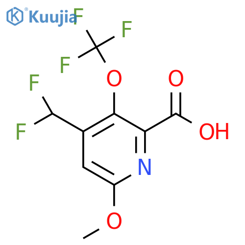 4-(Difluoromethyl)-6-methoxy-3-(trifluoromethoxy)pyridine-2-carboxylic acid structure