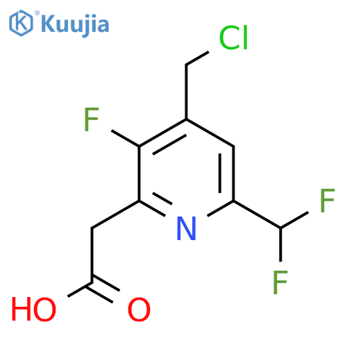 4-(Chloromethyl)-6-(difluoromethyl)-3-fluoropyridine-2-acetic acid structure