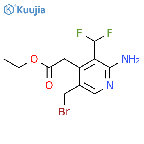 Ethyl 2-amino-5-(bromomethyl)-3-(difluoromethyl)pyridine-4-acetate structure