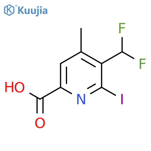 3-(Difluoromethyl)-2-iodo-4-methylpyridine-6-carboxylic acid structure