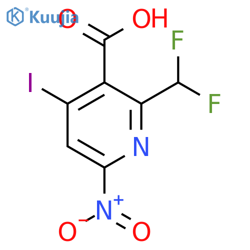 2-(Difluoromethyl)-4-iodo-6-nitropyridine-3-carboxylic acid structure