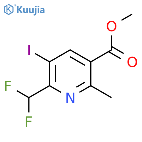 Methyl 2-(difluoromethyl)-3-iodo-6-methylpyridine-5-carboxylate structure