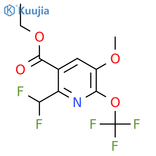 Ethyl 2-(difluoromethyl)-5-methoxy-6-(trifluoromethoxy)pyridine-3-carboxylate structure