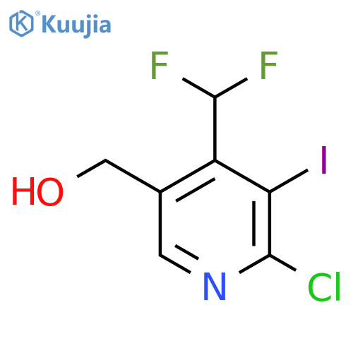 2-Chloro-4-(difluoromethyl)-3-iodopyridine-5-methanol structure