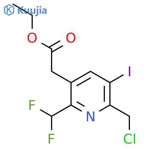 Ethyl 2-(chloromethyl)-6-(difluoromethyl)-3-iodopyridine-5-acetate structure