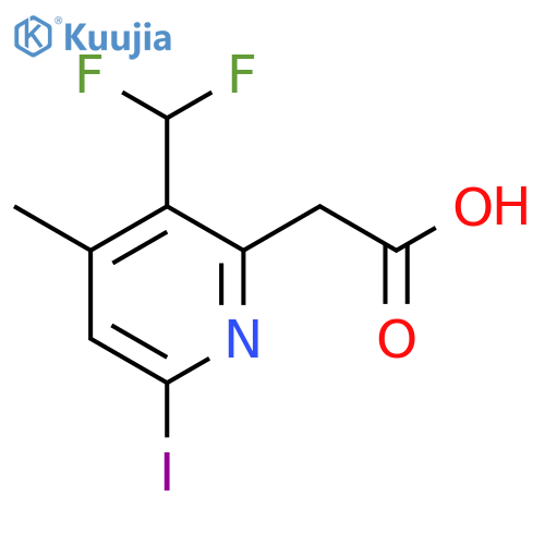 3-(Difluoromethyl)-6-iodo-4-methylpyridine-2-acetic acid structure