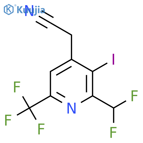 2-(Difluoromethyl)-3-iodo-6-(trifluoromethyl)pyridine-4-acetonitrile structure