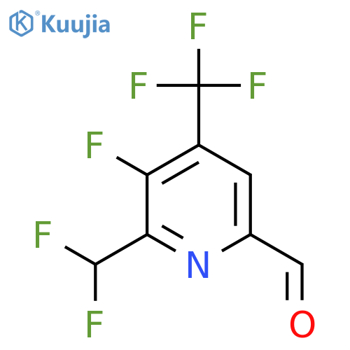 2-(Difluoromethyl)-3-fluoro-4-(trifluoromethyl)pyridine-6-carboxaldehyde structure