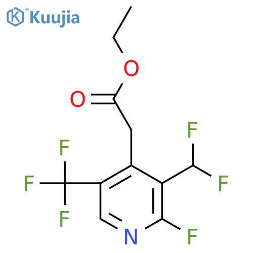 Ethyl 3-(difluoromethyl)-2-fluoro-5-(trifluoromethyl)pyridine-4-acetate structure
