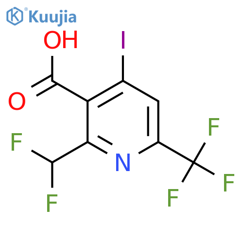 2-(Difluoromethyl)-4-iodo-6-(trifluoromethyl)pyridine-3-carboxylic acid structure