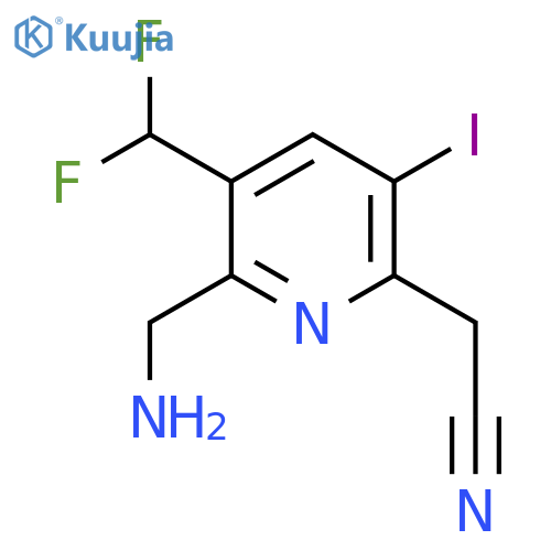 2-(Aminomethyl)-3-(difluoromethyl)-5-iodopyridine-6-acetonitrile structure