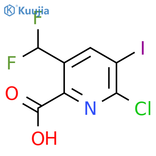 2-Chloro-5-(difluoromethyl)-3-iodopyridine-6-carboxylic acid structure