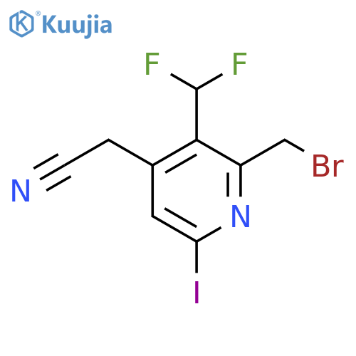 2-(Bromomethyl)-3-(difluoromethyl)-6-iodopyridine-4-acetonitrile structure