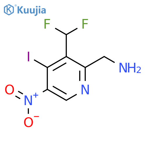 2-(Aminomethyl)-3-(difluoromethyl)-4-iodo-5-nitropyridine structure