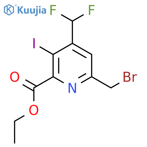 Ethyl 6-(bromomethyl)-4-(difluoromethyl)-3-iodopyridine-2-carboxylate structure