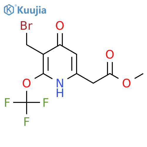 Methyl 3-(bromomethyl)-4-hydroxy-2-(trifluoromethoxy)pyridine-6-acetate structure