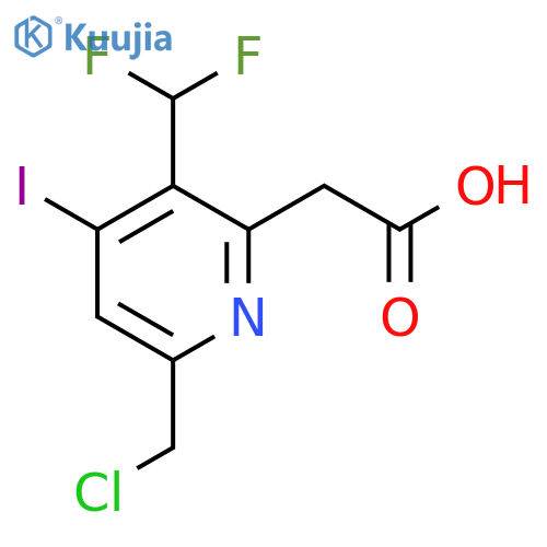 6-(Chloromethyl)-3-(difluoromethyl)-4-iodopyridine-2-acetic acid structure