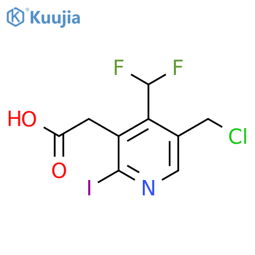 5-(Chloromethyl)-4-(difluoromethyl)-2-iodopyridine-3-acetic acid structure