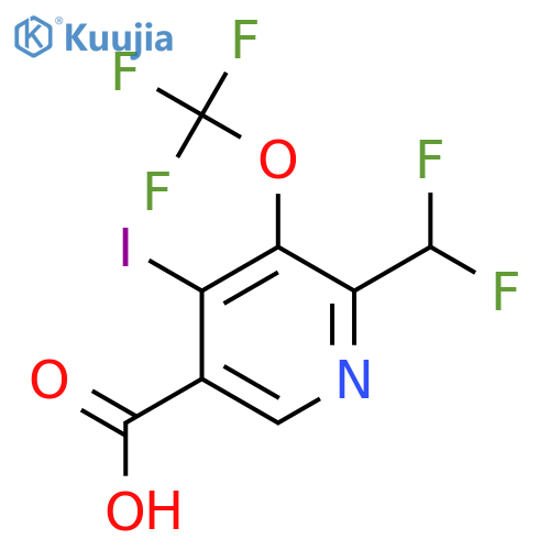 2-(Difluoromethyl)-4-iodo-3-(trifluoromethoxy)pyridine-5-carboxylic acid structure