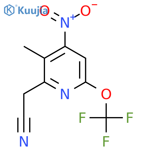 3-Methyl-4-nitro-6-(trifluoromethoxy)pyridine-2-acetonitrile structure