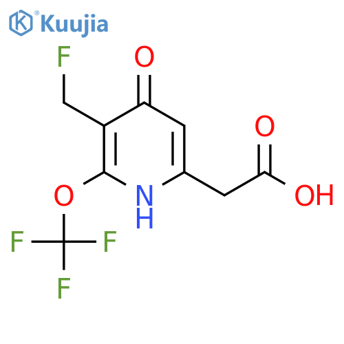 3-(Fluoromethyl)-4-hydroxy-2-(trifluoromethoxy)pyridine-6-acetic acid structure