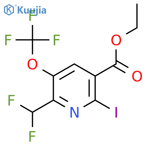 Ethyl 2-(difluoromethyl)-6-iodo-3-(trifluoromethoxy)pyridine-5-carboxylate structure