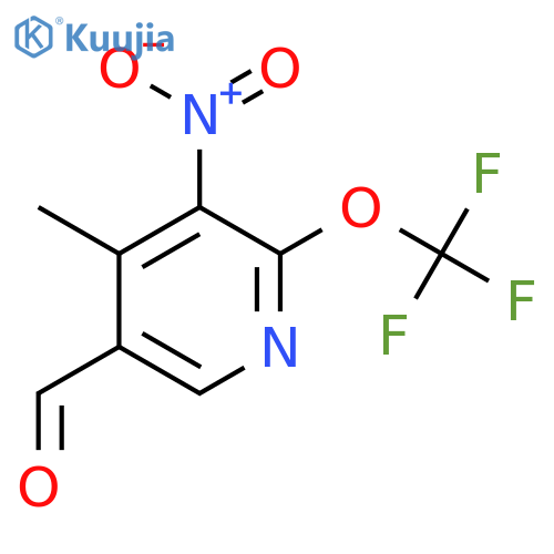 4-Methyl-3-nitro-2-(trifluoromethoxy)pyridine-5-carboxaldehyde structure