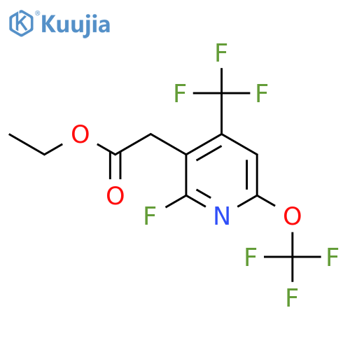 Ethyl 2-fluoro-6-(trifluoromethoxy)-4-(trifluoromethyl)pyridine-3-acetate structure