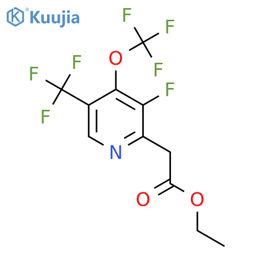 Ethyl 3-fluoro-4-(trifluoromethoxy)-5-(trifluoromethyl)pyridine-2-acetate structure
