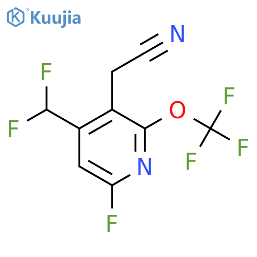 4-(Difluoromethyl)-6-fluoro-2-(trifluoromethoxy)pyridine-3-acetonitrile structure