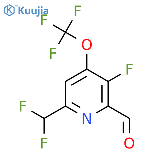 6-(Difluoromethyl)-3-fluoro-4-(trifluoromethoxy)pyridine-2-carboxaldehyde structure