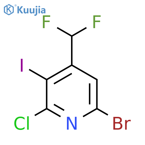 6-Bromo-2-chloro-4-(difluoromethyl)-3-iodopyridine structure