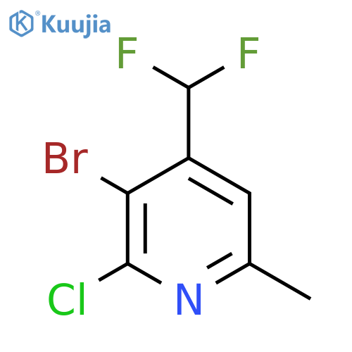 3-Bromo-2-chloro-4-(difluoromethyl)-6-methylpyridine structure