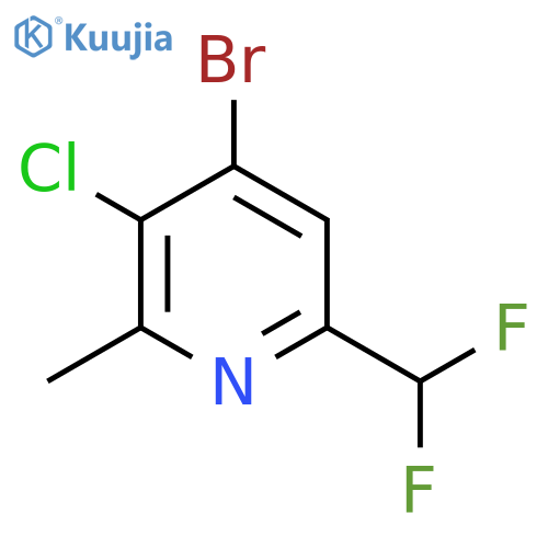 4-Bromo-3-chloro-6-(difluoromethyl)-2-methylpyridine structure