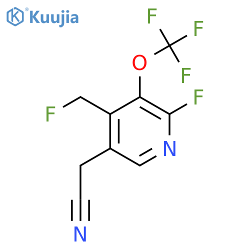 2-Fluoro-4-(fluoromethyl)-3-(trifluoromethoxy)pyridine-5-acetonitrile structure