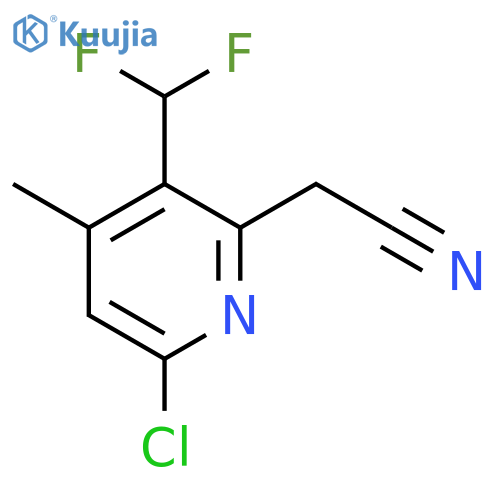 6-Chloro-3-(difluoromethyl)-4-methylpyridine-2-acetonitrile structure