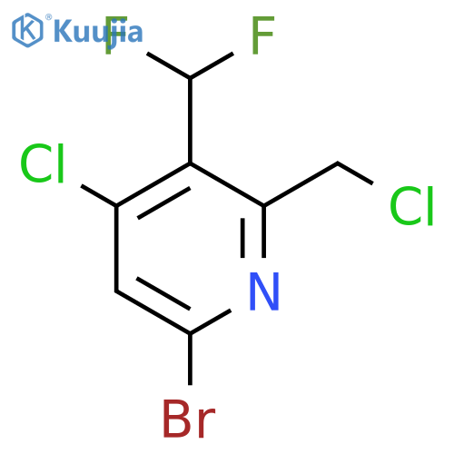 6-Bromo-4-chloro-2-(chloromethyl)-3-(difluoromethyl)pyridine structure