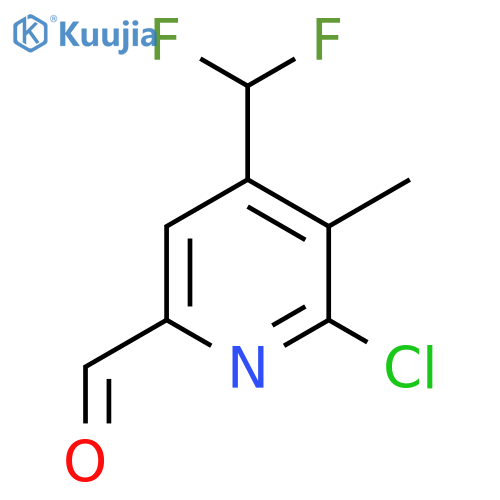 2-Chloro-4-(difluoromethyl)-3-methylpyridine-6-carboxaldehyde structure