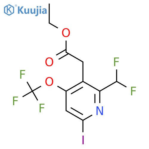 Ethyl 2-(difluoromethyl)-6-iodo-4-(trifluoromethoxy)pyridine-3-acetate structure