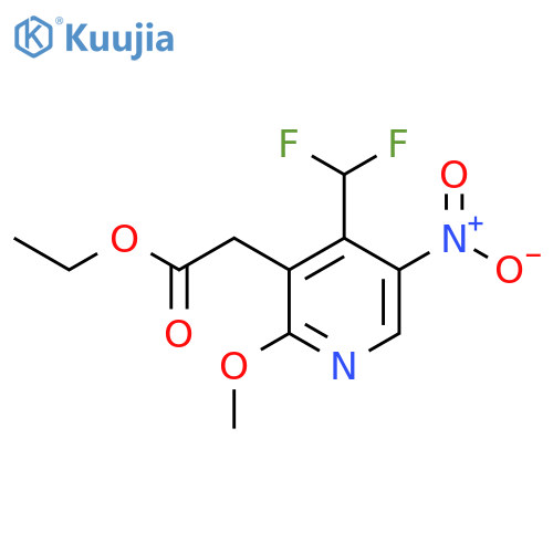 Ethyl 4-(difluoromethyl)-2-methoxy-5-nitropyridine-3-acetate structure