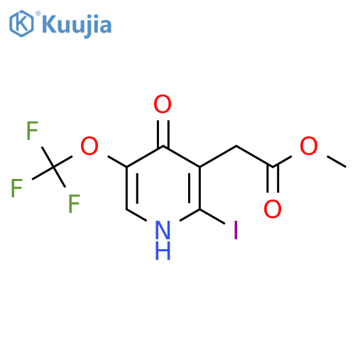 Methyl 4-hydroxy-2-iodo-5-(trifluoromethoxy)pyridine-3-acetate structure