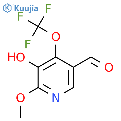 3-Hydroxy-2-methoxy-4-(trifluoromethoxy)pyridine-5-carboxaldehyde structure